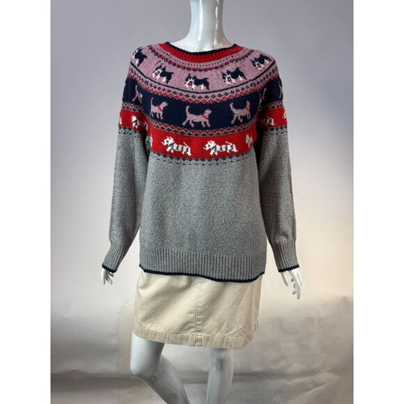 Vintage Holiday Time Dog Pattern Sweater M (8-10) - Picture 8 of 16